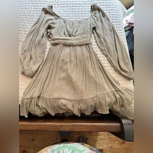 Taupe tie back mini dress